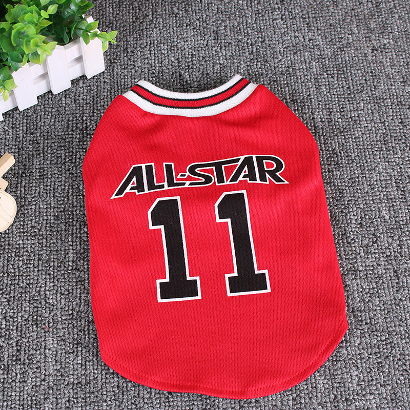 JMT-580490 Casual Cotton Dog Vest for Spring and Summer - Available in Black and Red, Multiple Sizes