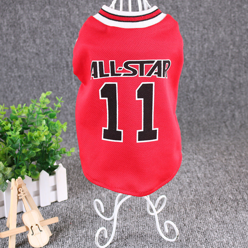 JMT-580490 Casual Cotton Dog Vest for Spring and Summer - Available in Black and Red, Multiple Sizes