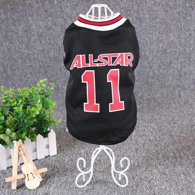JMT-580490 Casual Cotton Dog Vest for Spring and Summer - Available in Black and Red, Multiple Sizes