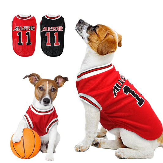 JMT-580490 Casual Cotton Dog Vest for Spring and Summer - Available in Black and Red, Multiple Sizes