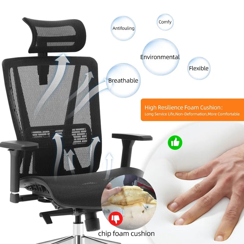 JMT-580618 Ergonomic 3D Adjustable High Back Mesh Office Chair for Enhanced Comfort and Support