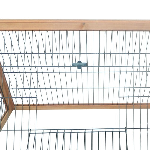 JMT-580874 Spacious Wooden A-Frame Outdoor Rabbit Cage with Ventilation and Dual Access Doors