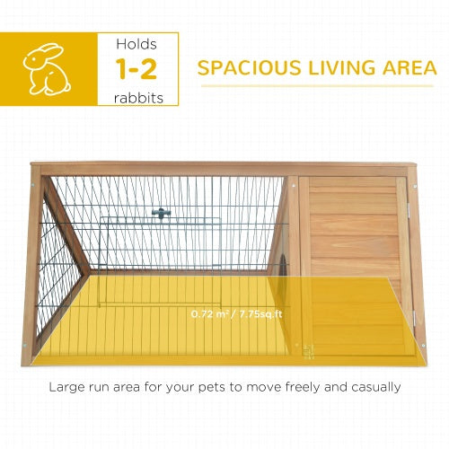 JMT-580874 Spacious Wooden A-Frame Outdoor Rabbit Cage with Ventilation and Dual Access Doors