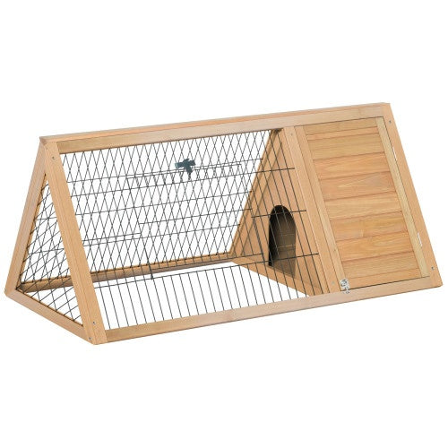 JMT-580874 Spacious Wooden A-Frame Outdoor Rabbit Cage with Ventilation and Dual Access Doors