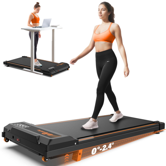 JMT-580938 Compact Treadmill with Remote Control, Display Screen, Three-Level Incline, and Easy-Move Wheels for Indoor Aerobic Exercise
