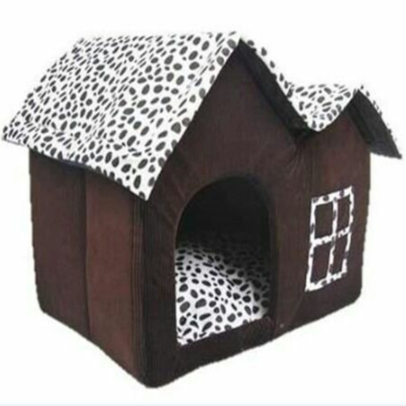 JMT-581322 Winter Pet Kennel Double Roof Dog House - Cozy Cloth Design, Spacious Dimensions 55x40x42 cm