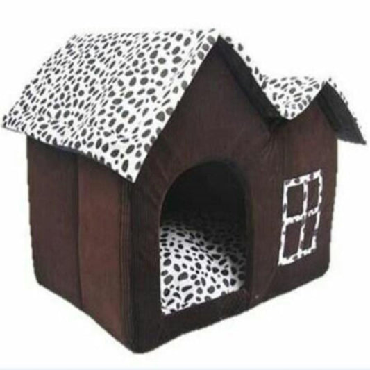 JMT-581322 Winter Pet Kennel Double Roof Dog House - Cozy Cloth Design, Spacious Dimensions 55x40x42 cm