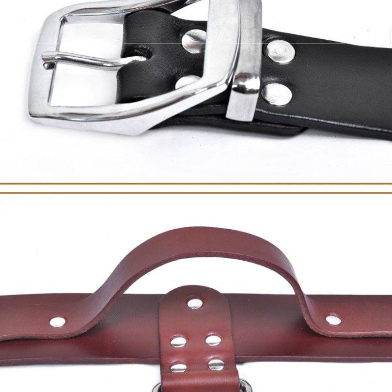 JMT-581514 Adjustable Latigo Leather Dog Collar for Medium and Large Dogs - Durable and Comfortable Design