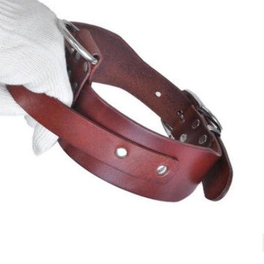 JMT-581514 Adjustable Latigo Leather Dog Collar for Medium and Large Dogs - Durable and Comfortable Design