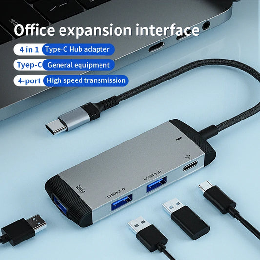 JMT-581514 High-Speed 4-in-1 USB-C Docking Station with Audio Jack and USB Hub for Laptops