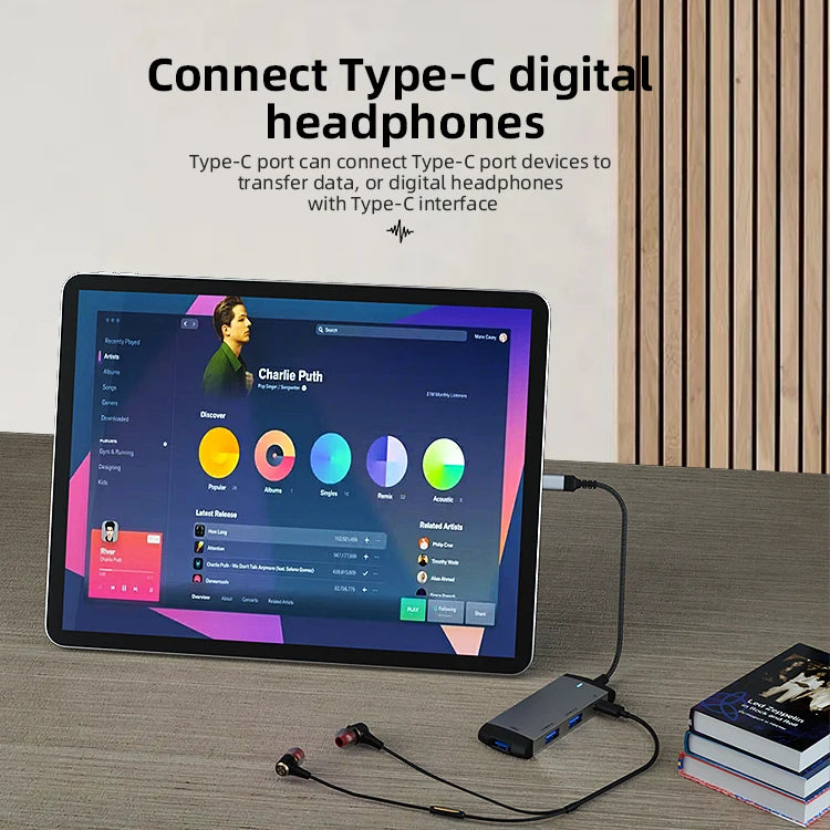 JMT-581514 High-Speed 4-in-1 USB-C Docking Station with Audio Jack and USB Hub for Laptops