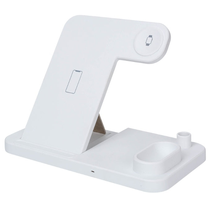 JMT-581706 4-in-1 Adjustable Wireless Charger with Fast Charging for Smartphones, Apple Watch, AirPods, and Apple Pencil