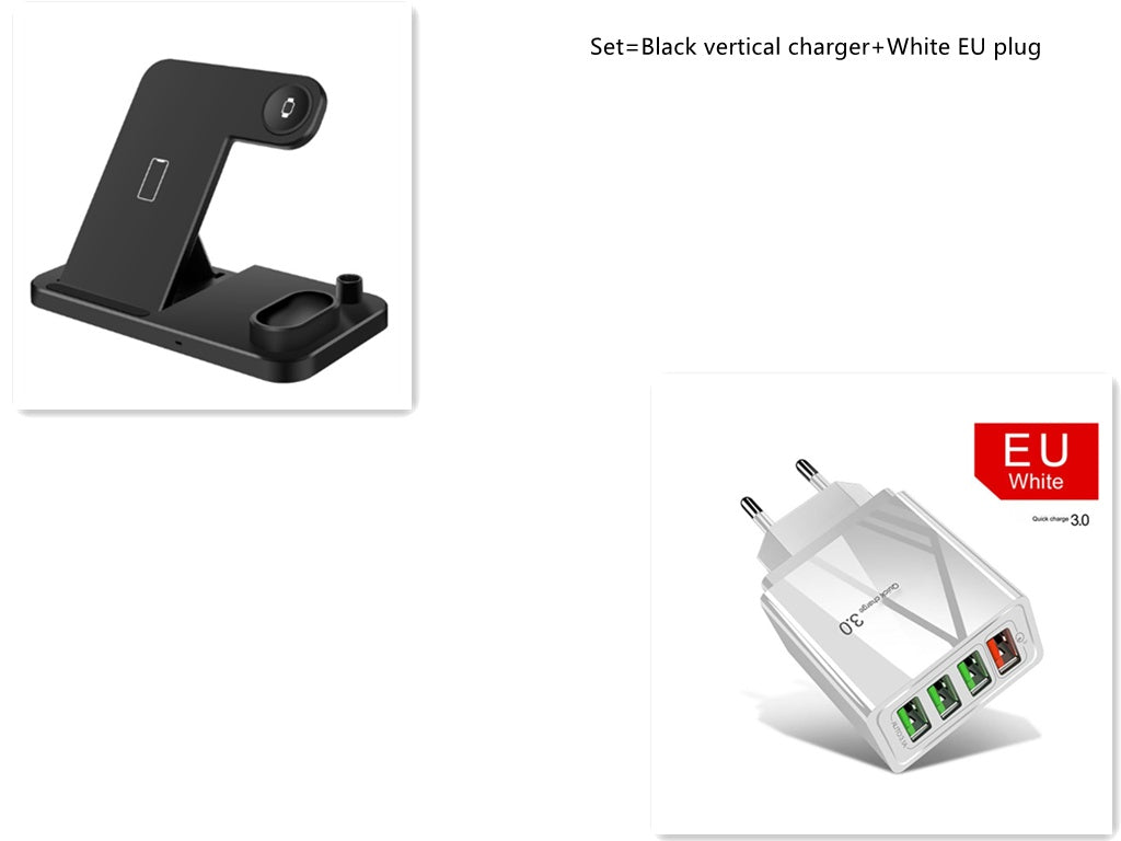 JMT-581706 4-in-1 Adjustable Wireless Charger with Fast Charging for Smartphones, Apple Watch, AirPods, and Apple Pencil