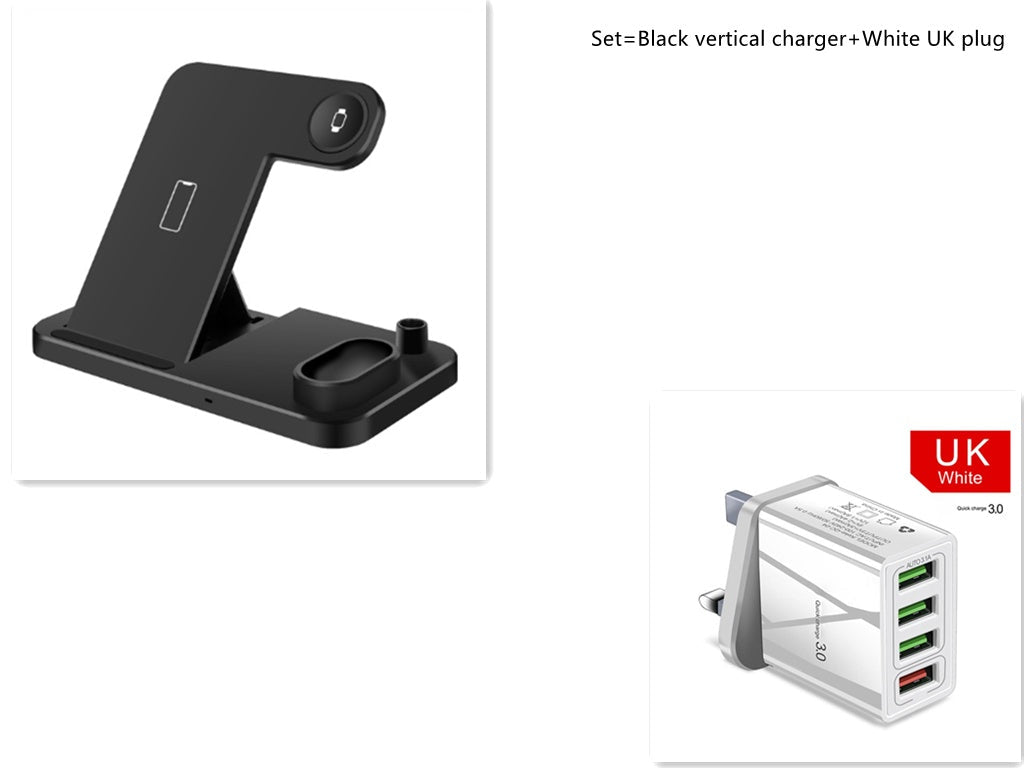 JMT-581706 4-in-1 Adjustable Wireless Charger with Fast Charging for Smartphones, Apple Watch, AirPods, and Apple Pencil