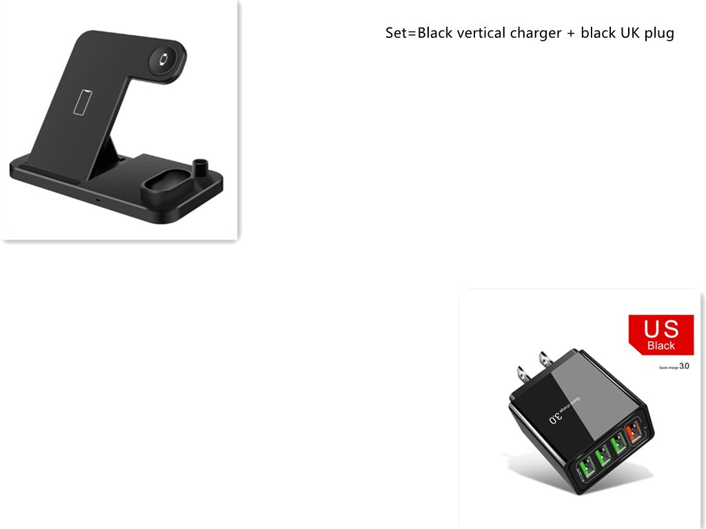 JMT-581706 4-in-1 Adjustable Wireless Charger with Fast Charging for Smartphones, Apple Watch, AirPods, and Apple Pencil