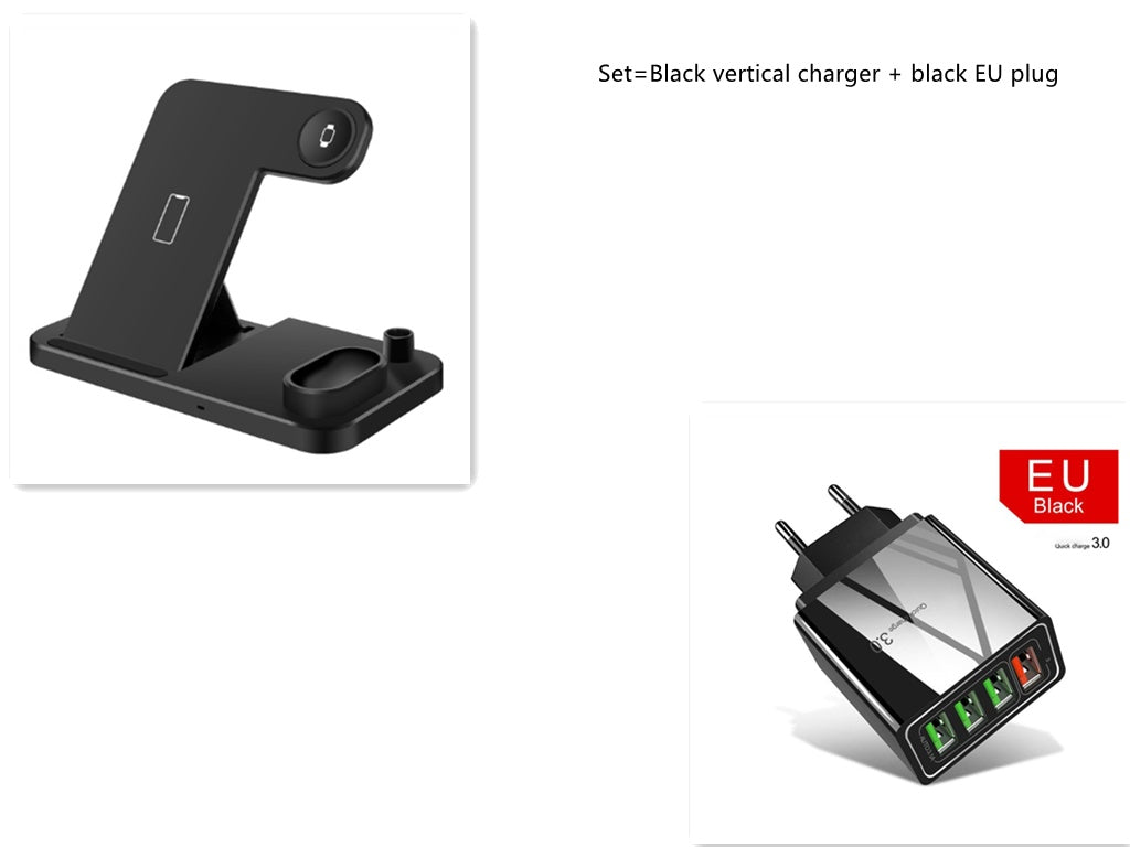 JMT-581706 4-in-1 Adjustable Wireless Charger with Fast Charging for Smartphones, Apple Watch, AirPods, and Apple Pencil