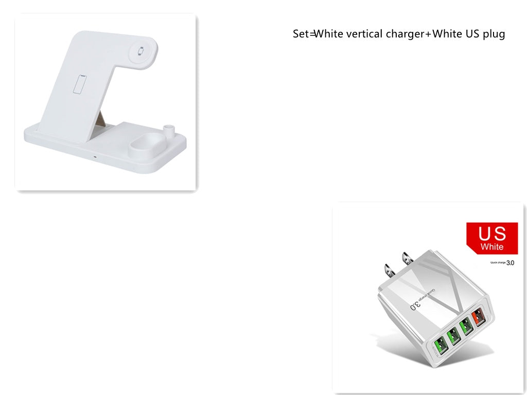 JMT-581706 4-in-1 Adjustable Wireless Charger with Fast Charging for Smartphones, Apple Watch, AirPods, and Apple Pencil