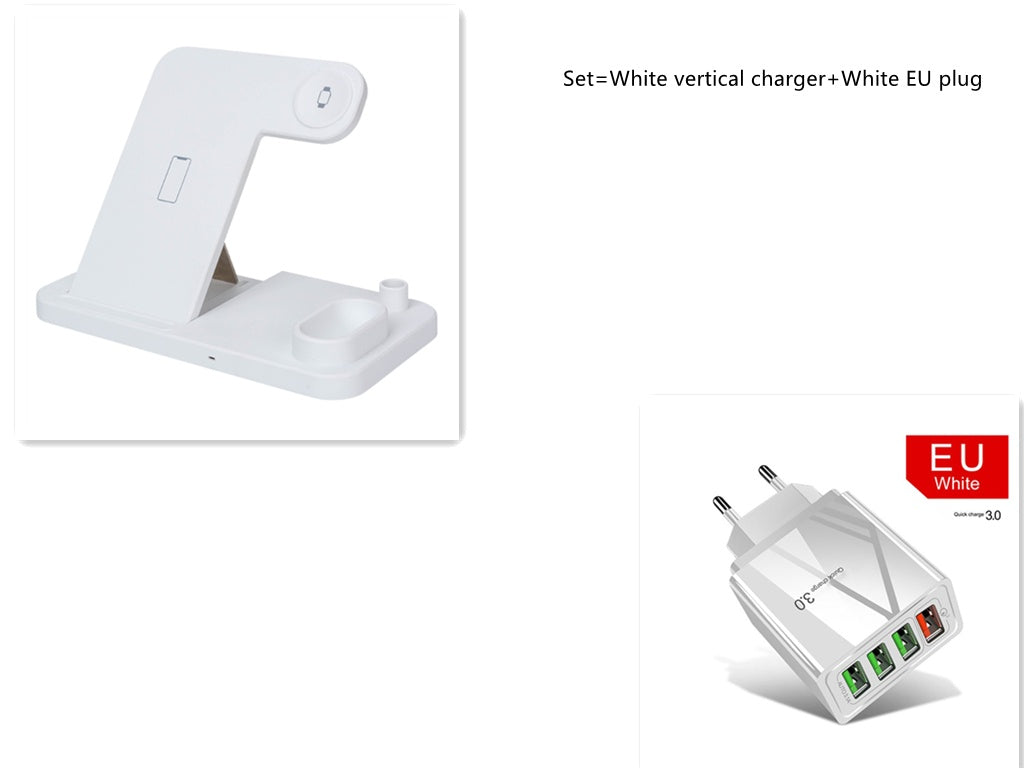 JMT-581706 4-in-1 Adjustable Wireless Charger with Fast Charging for Smartphones, Apple Watch, AirPods, and Apple Pencil