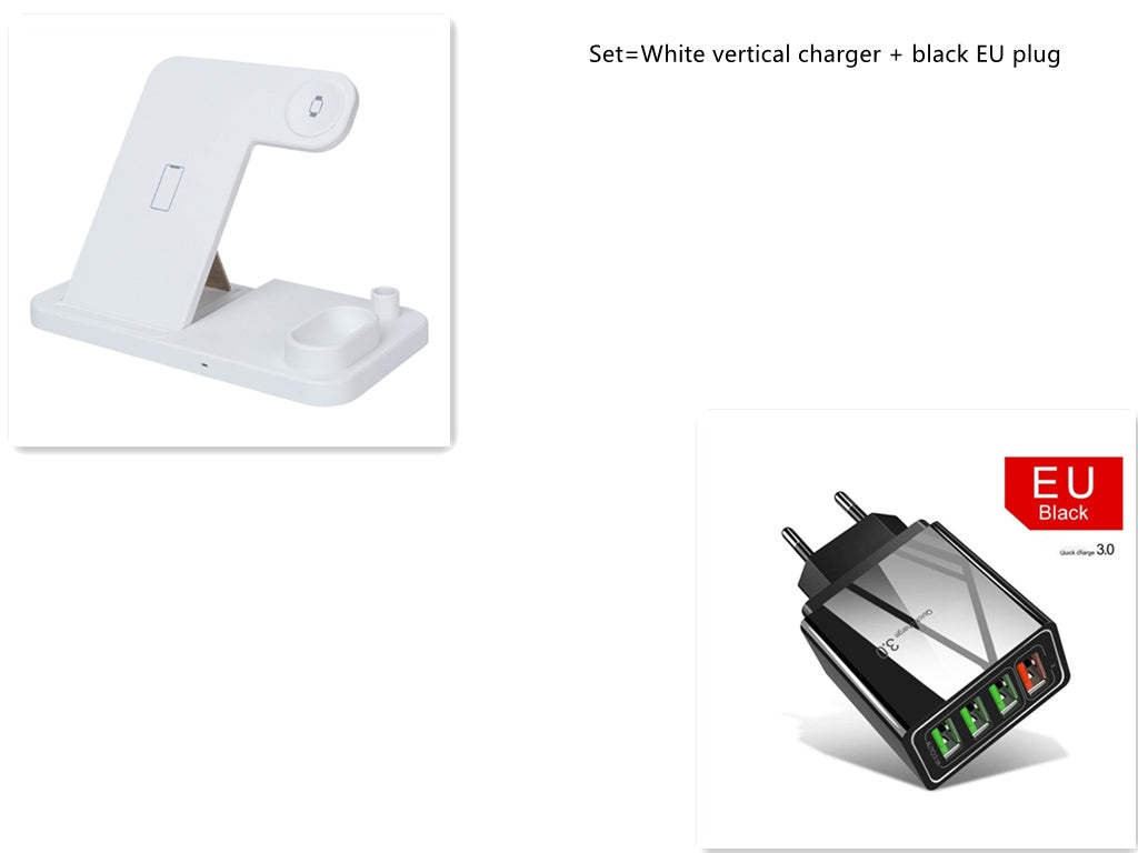JMT-581706 4-in-1 Adjustable Wireless Charger with Fast Charging for Smartphones, Apple Watch, AirPods, and Apple Pencil