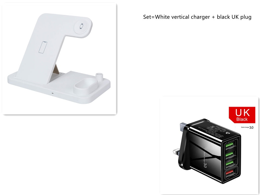 JMT-581706 4-in-1 Adjustable Wireless Charger with Fast Charging for Smartphones, Apple Watch, AirPods, and Apple Pencil