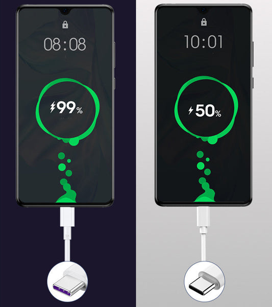 JMT-582346 5A Fast Charging USB Type-C Data Cable - 1m and 3m Lengths in Black and White