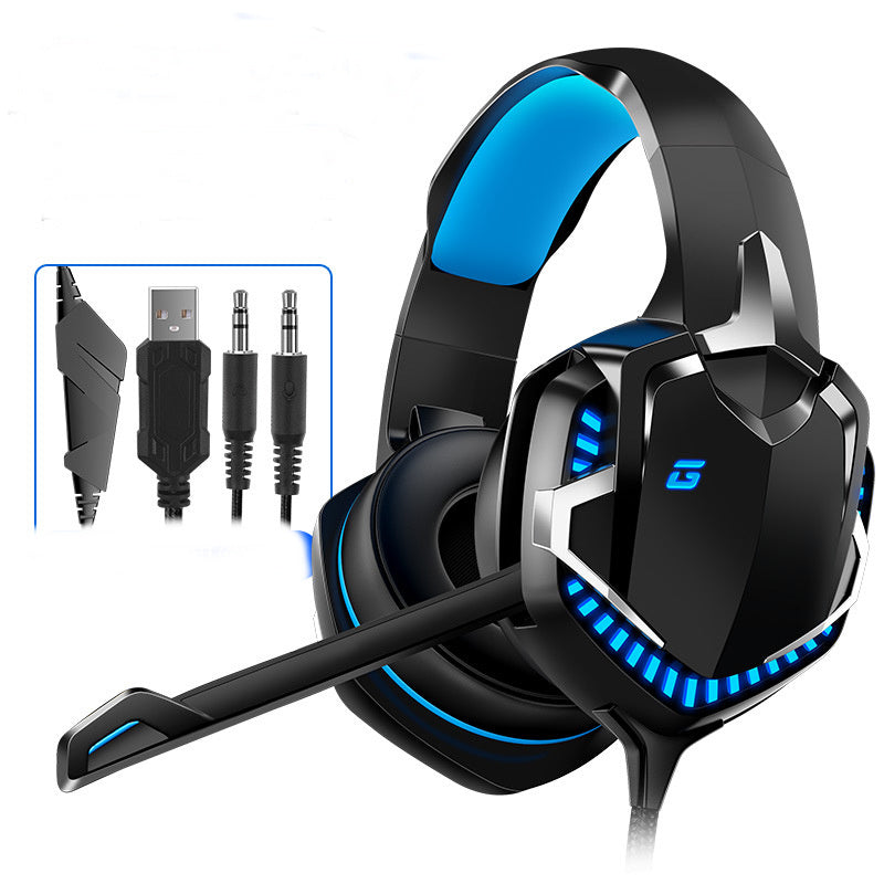 JMT-582666 Wired Headset with Adjustable Microphone for PC Gaming - In-Line Control, Comfortable Over-Ear Design