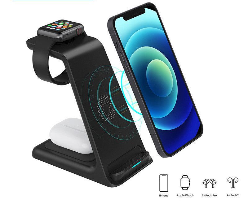 JMT-582858 Three-in-One Vertical Wireless Charger 15W Fast Charging Stand with Type-C Interface