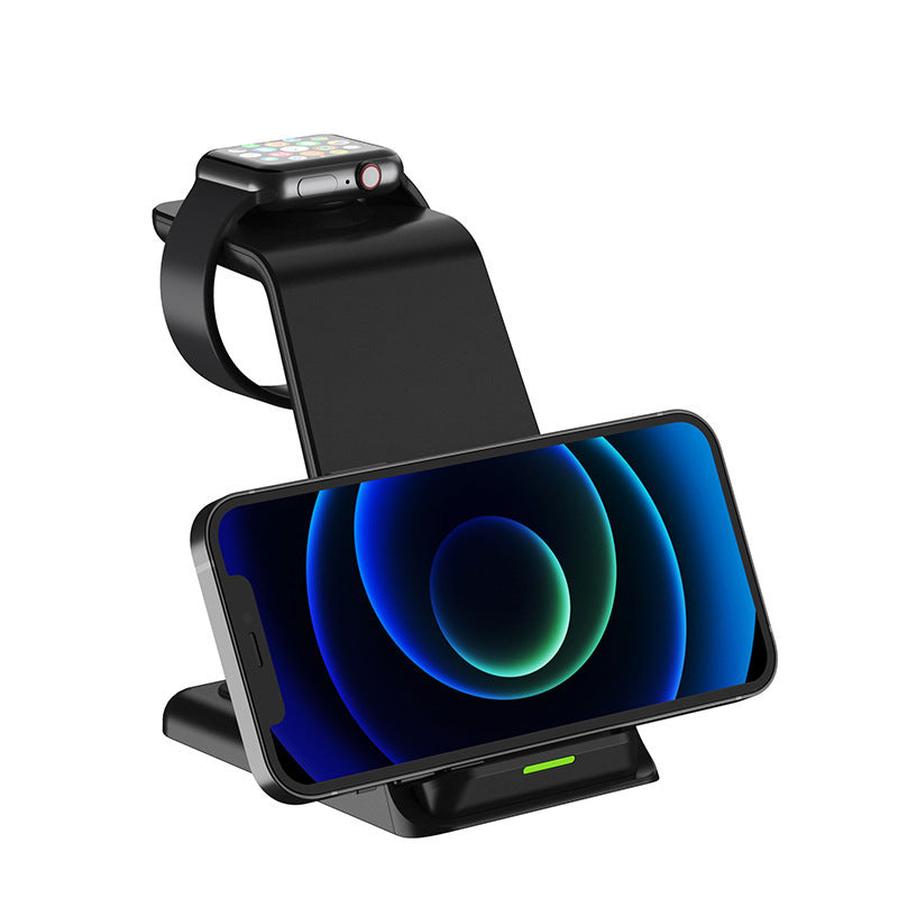 JMT-582858 Three-in-One Vertical Wireless Charger 15W Fast Charging Stand with Type-C Interface