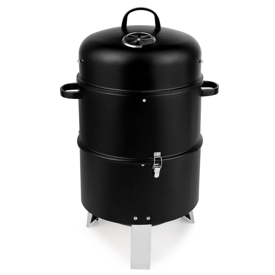 JMT-583050 Cylindrical Charcoal Grill Smoker - Double-Walled Design, 47x41.5x82cm