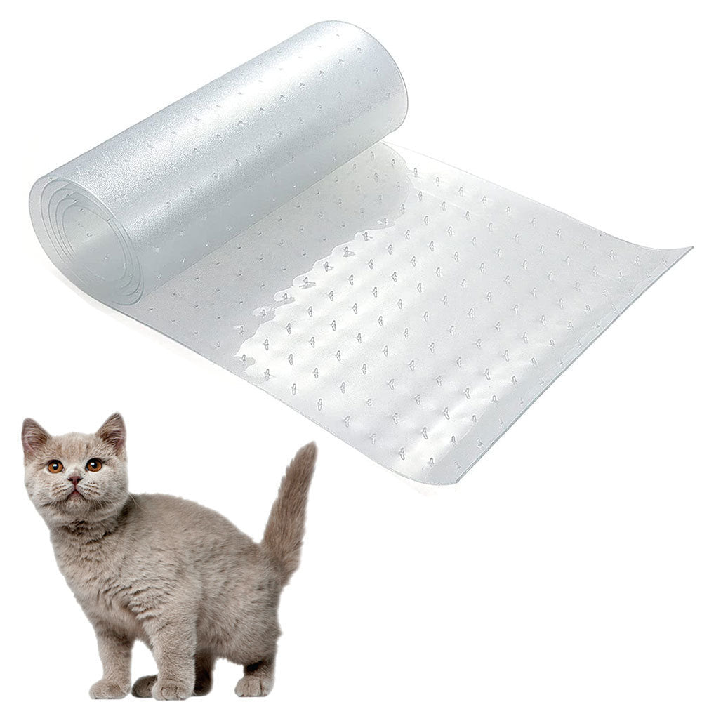 JMT-583178 Transparent Cat Scratch Protector Pad for Door Carpets - Scratch-Resistant PVC Mat, Various Sizes Available