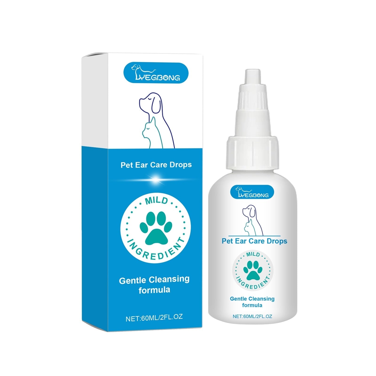 JMT-583242 Pet Ear Care Drops - Aloe & Tea Tree Oil Formula for Gentle Cleaning and Hydration