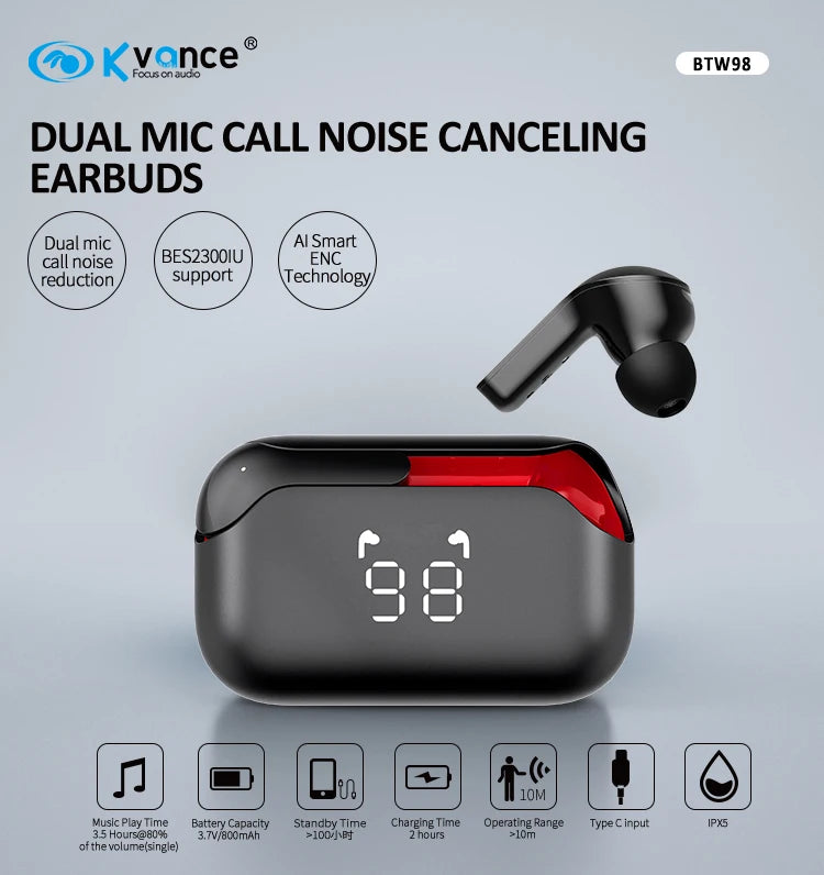 JMT-583498 Waterproof Wireless Sports Earbuds with Bluetooth 5.3 Technology