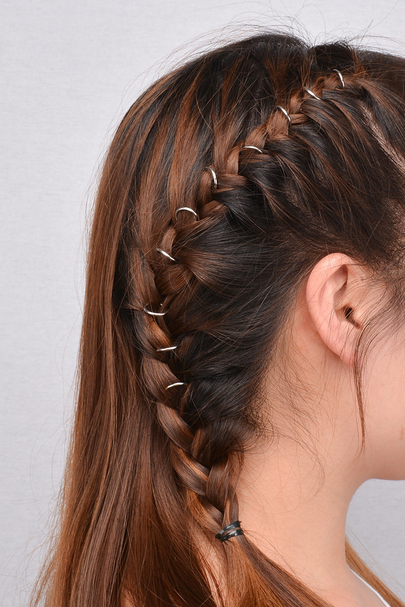 JMT-583690 Alloy DIY Hair Braid Circle Hair Clips Set - 10pcs Hair Accessories