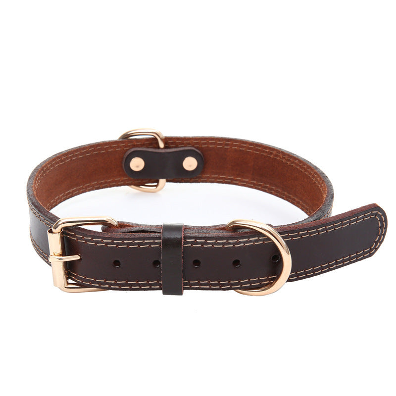 JMT-583818 Brown Leather Dog Collar for XS to L Sizes