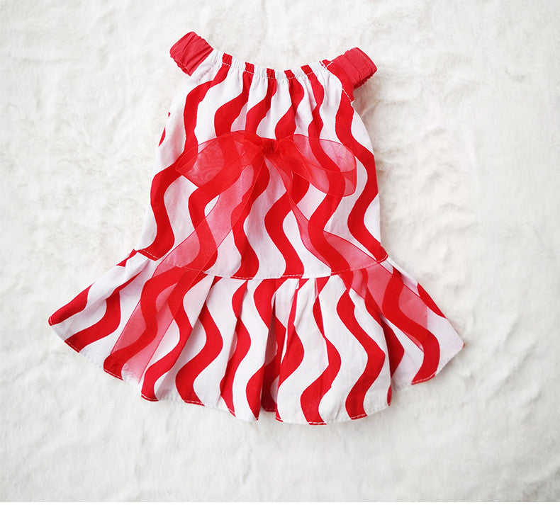 JMT-584074 Cotton Princess Bow Skirt for Dogs and Cats - Red, Available in Multiple Sizes