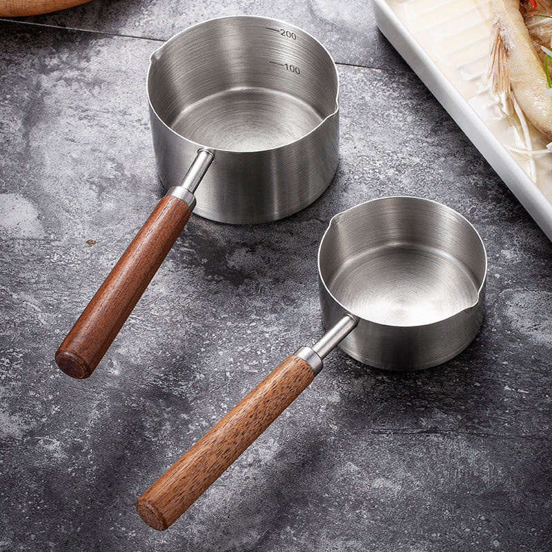 JMT-584330 Stainless Steel Dog Food Scoop with Wooden Handle for Accurate Measuring