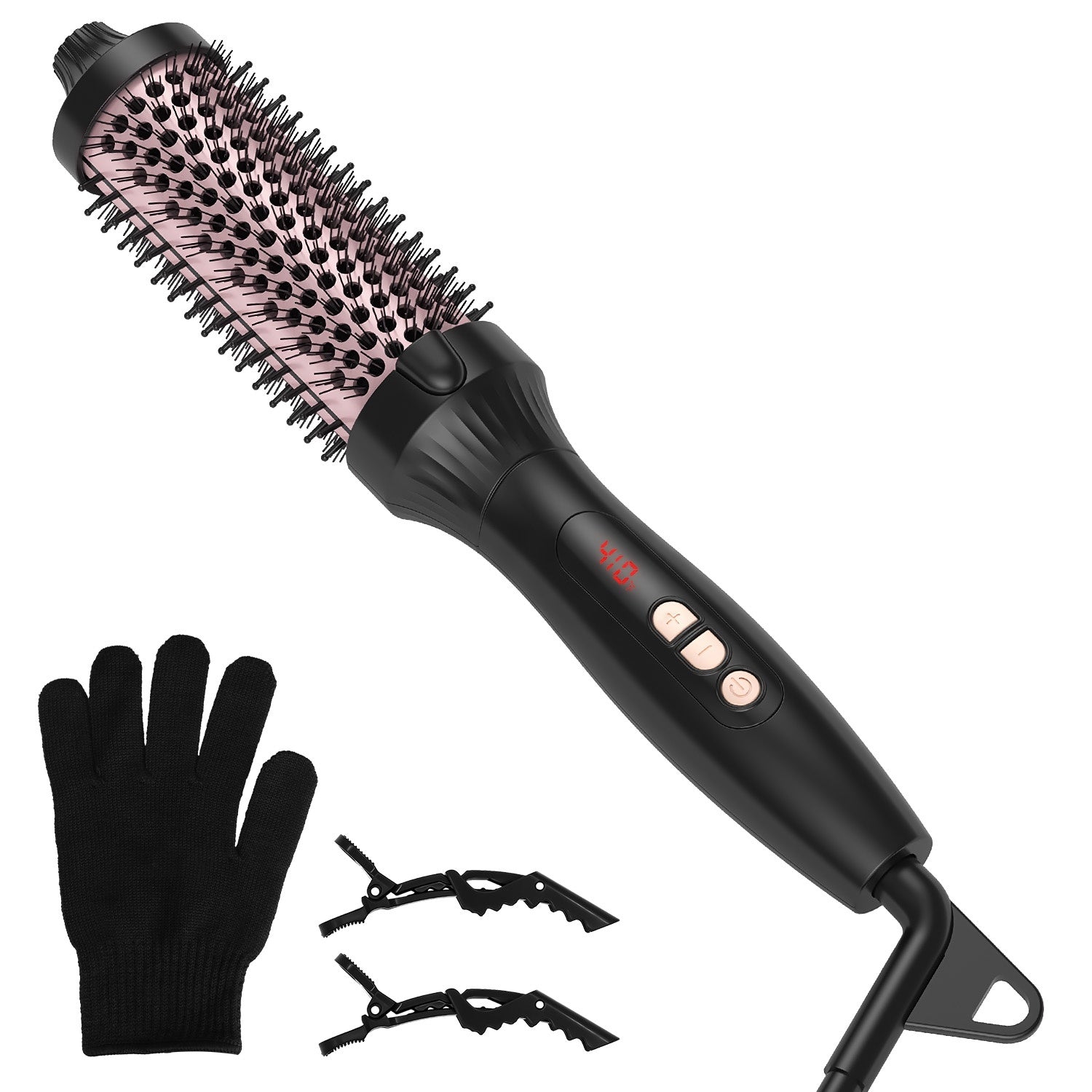 JMT-584458 3-in-1 Thermal Brush for Hair Styling, Straightening, and Curling with 10 Heating Levels and Fast 30S Heating