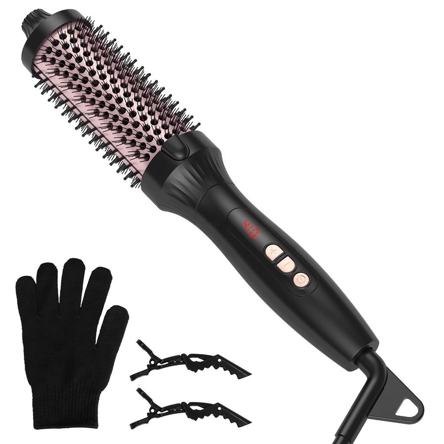 JMT-584458 3-in-1 Thermal Brush for Hair Styling, Straightening, and Curling with 10 Heating Levels and Fast 30S Heating