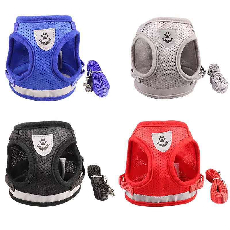 JMT-584650 Reflective Dog Rope with Adjustable Velcro - Lightweight Mesh Traction Belt for Pets