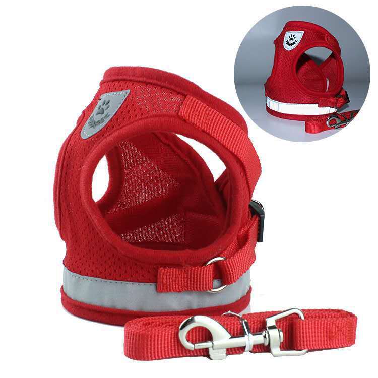 JMT-584650 Reflective Dog Rope with Adjustable Velcro - Lightweight Mesh Traction Belt for Pets