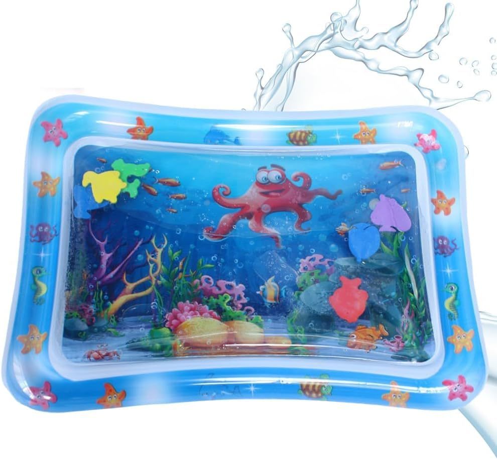 JMT-585290 Inflatable Sensory Water Play Mat for Cats – Thickened Water Sensor Design for Interactive Tummy Time and Play