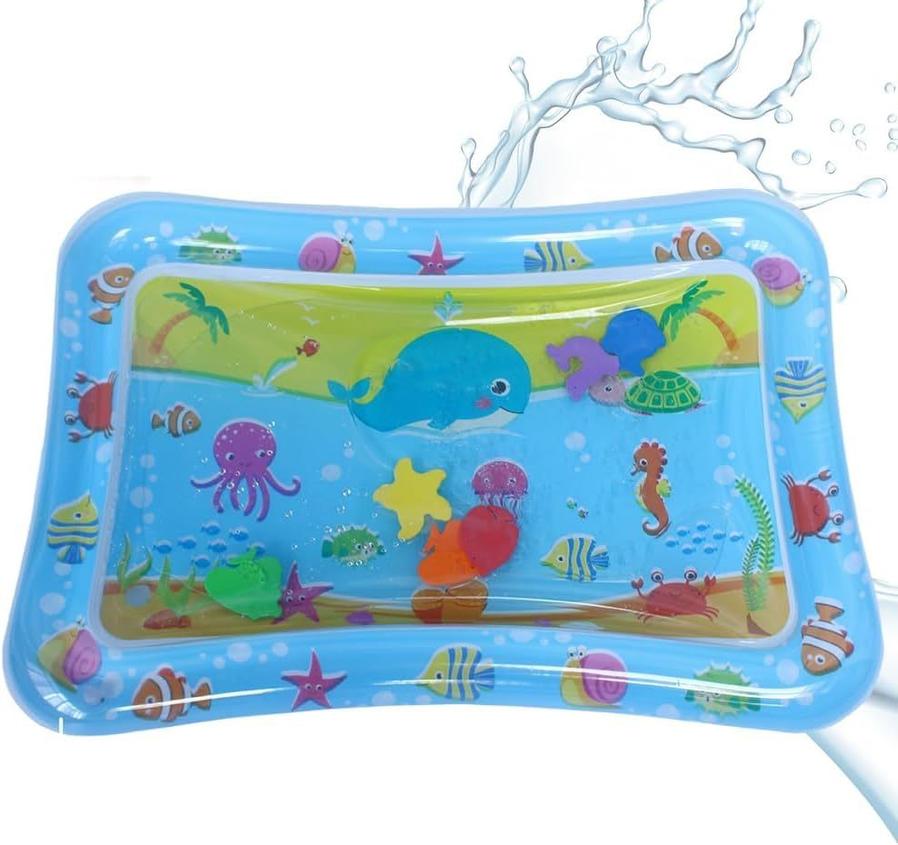 JMT-585290 Inflatable Sensory Water Play Mat for Cats – Thickened Water Sensor Design for Interactive Tummy Time and Play