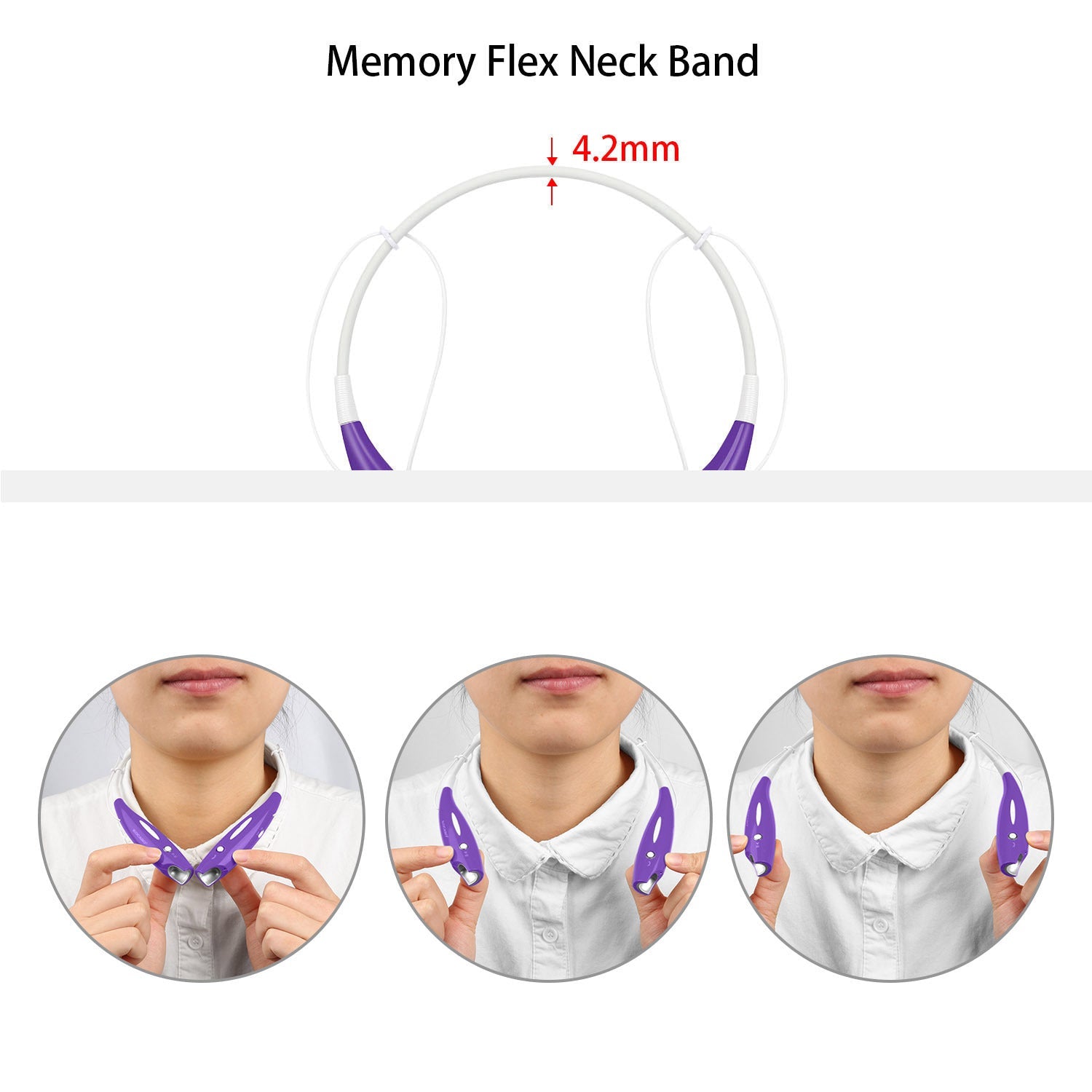 JMT-585290 Wireless Stereo Neckband Headphones with Built-in Mic, IPX4 Waterproof Earbuds, and Long Battery Life