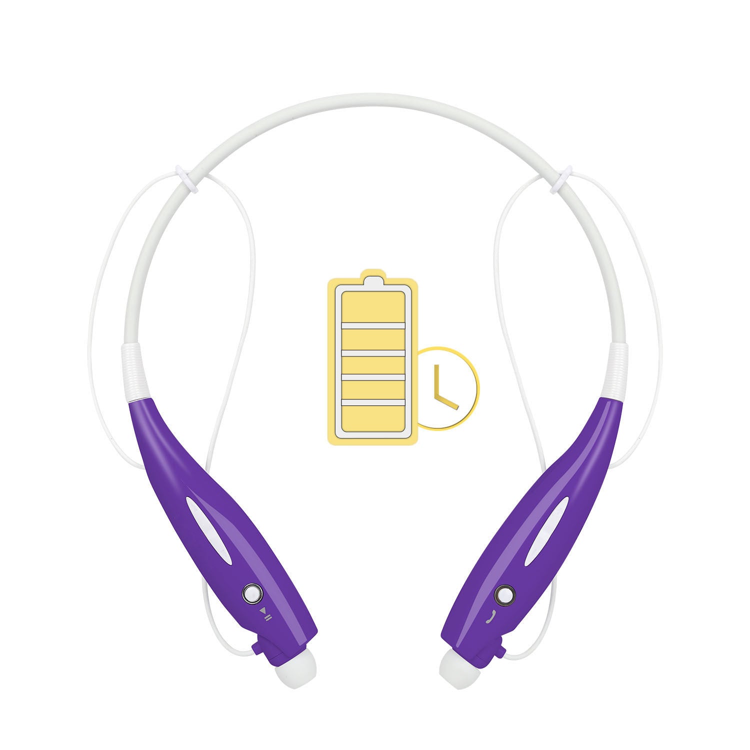 JMT-585290 Wireless Stereo Neckband Headphones with Built-in Mic, IPX4 Waterproof Earbuds, and Long Battery Life