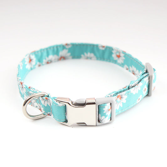 JMT-586122 Floral Cotton Dog Collar in Multiple Colors and Sizes