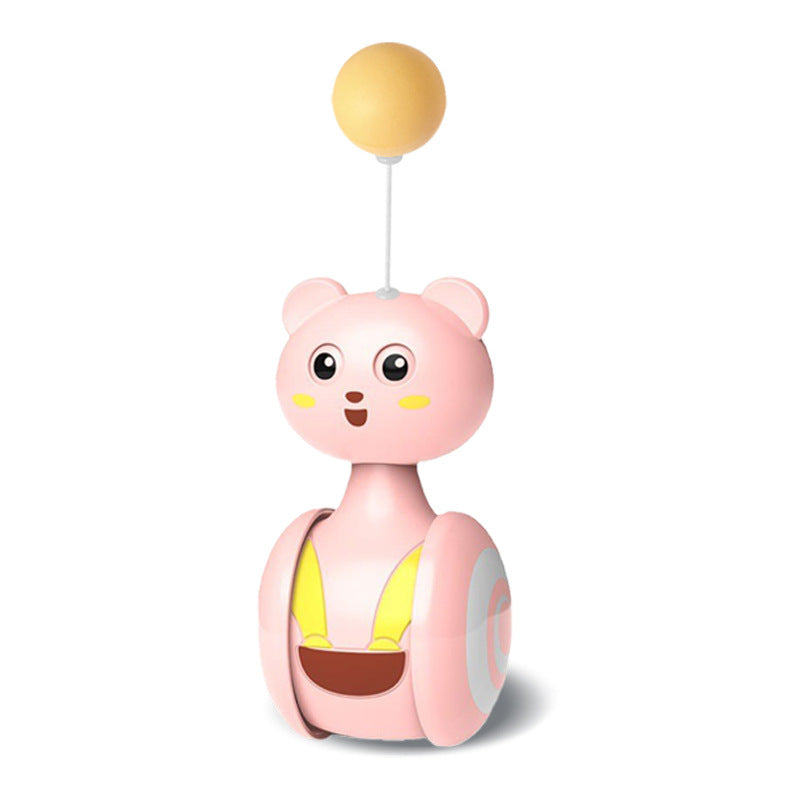 JMT-586442 Interactive Cat Feather Toy with Rolling Ball and Tumbler Design, Engaging Pet Plaything for Cats