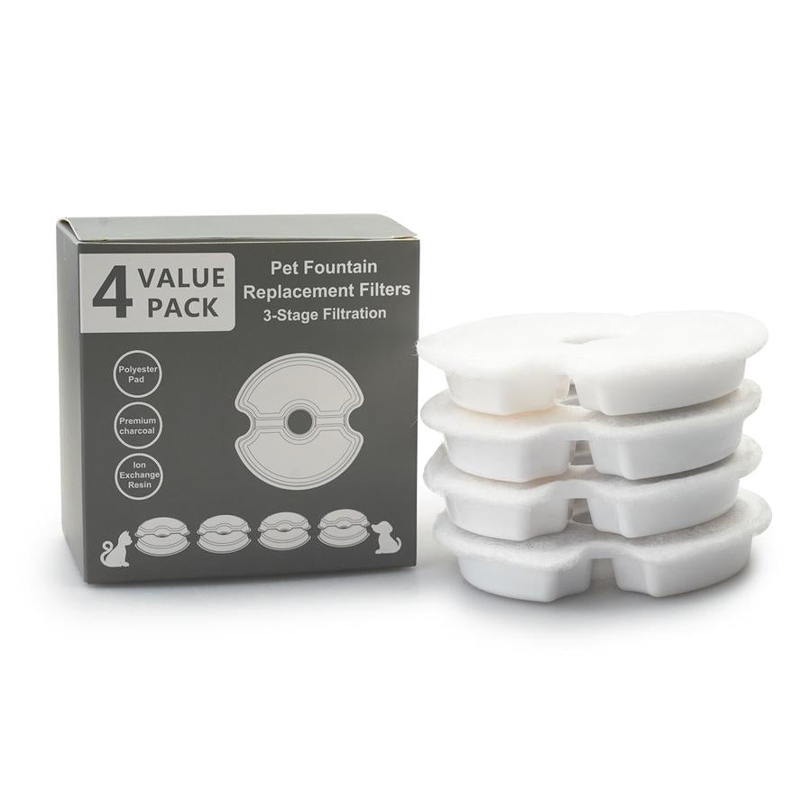 JMT-586634 Stainless Steel Round Pet Water Dispenser with Replaceable Carbon Filter and Foam