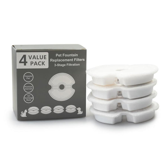 JMT-586634 Stainless Steel Round Pet Water Dispenser with Replaceable Carbon Filter and Foam