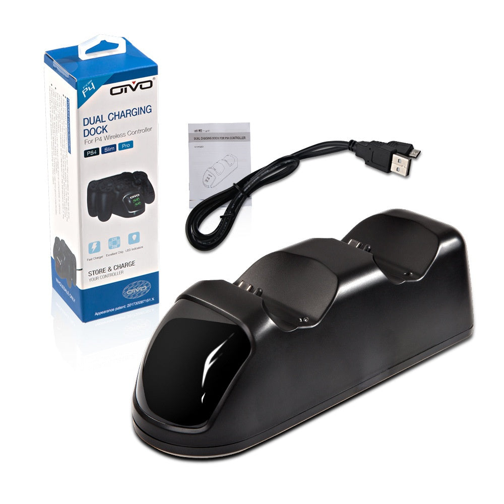 JMT-586954 Dual Charging Dock for PS4 Controllers - Simultaneous Charging with LED Indicator, Compatible with Standard DC5V Power Sources