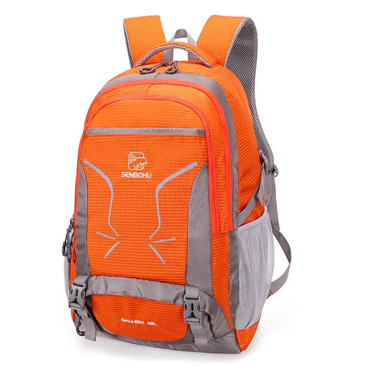 JMT-587018 50L Waterproof Outdoor Backpack with USB Port, Unisex Design, Ergonomic Softback for Hiking and Travel in Orange